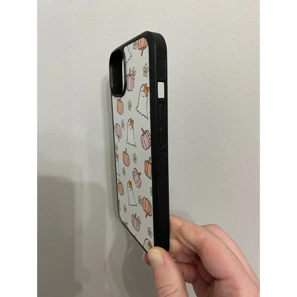 Phone Case iPhone 13 Unisex White Ghost Pumpkin Pastel Halloween Bows Grip